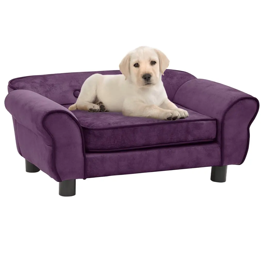 vidaXL Dog Sofa Burgundy 28.3"x17.7"x11.8" Plush