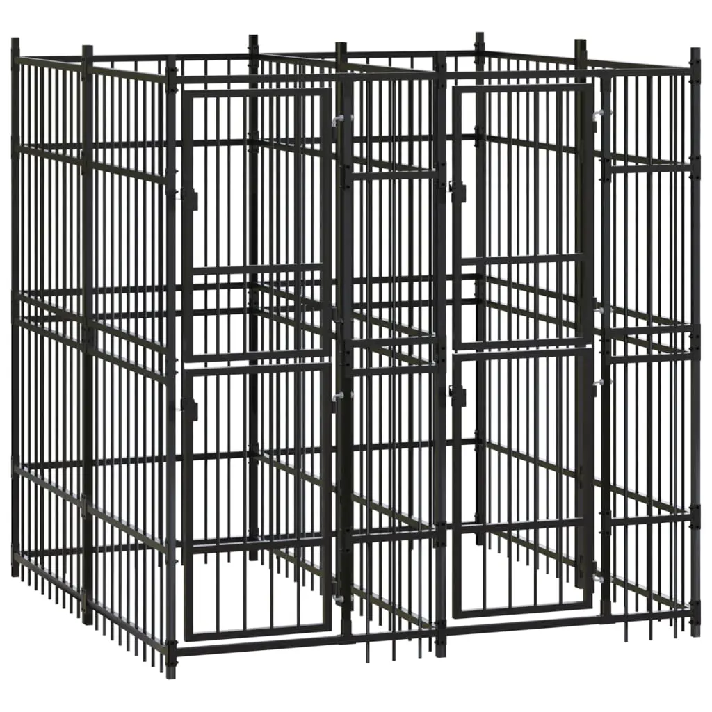 vidaXL Outdoor Dog Kennel Steel 39.7 ft